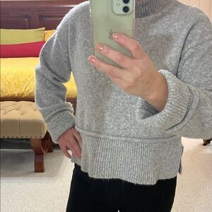 Marled Heather Gray Women's Cowl Neck Sweater